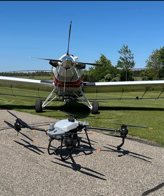 drone and plane spray fields Wisconsin